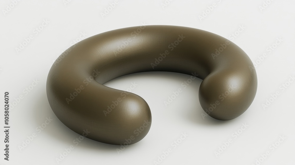 Naklejka premium Abstract sculpture reflecting modern design trends with a smooth, rounded shape in a muted color palette.