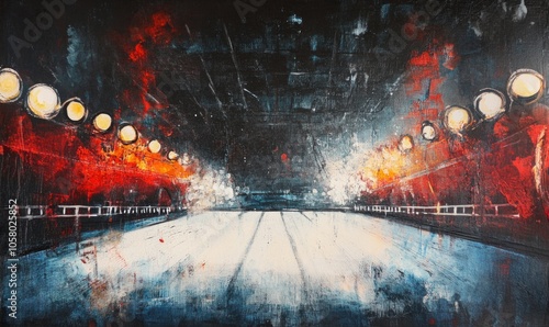 Football stadium in lights