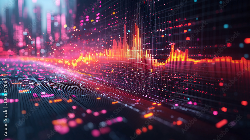 Financial Chart with Data Points: Market Growth and Economic Trends Visualization on Clean White Background for Business Analysis