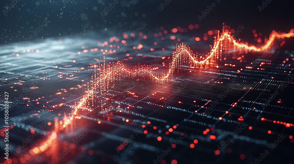 Financial Chart with Data Points: Market Growth and Economic Trends Visualization on Clean White Background for Business Analysis Financial Chart with Data Points: Market Growth and Economic Trends Visualization on Clean White Background for Business Analysis