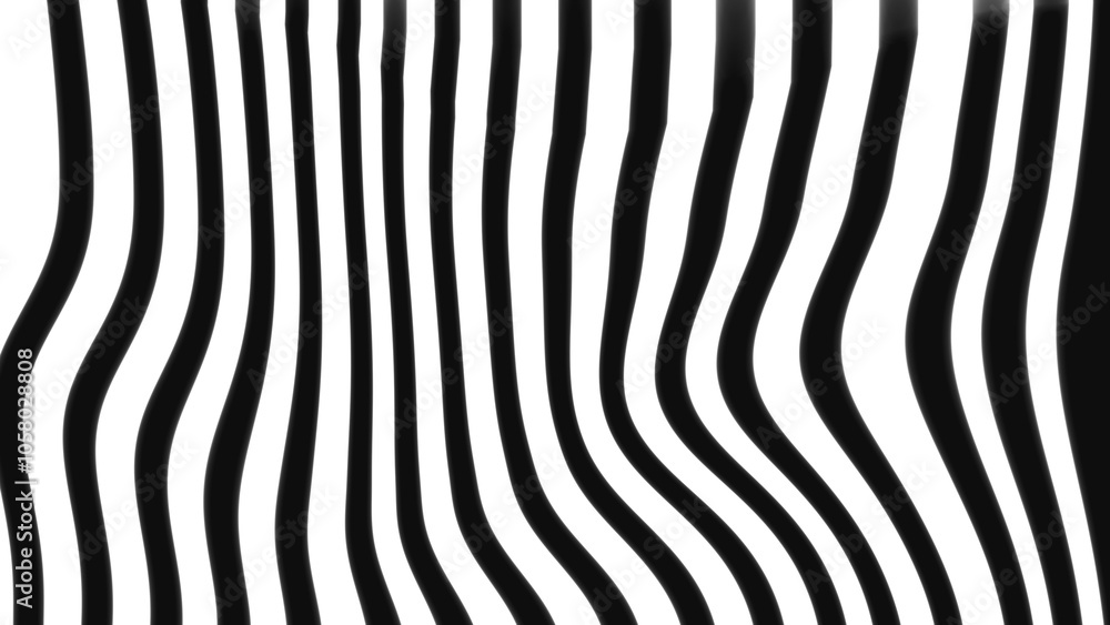 black strip waving on white background, topography and zebra pattern black strip waving on white background, topography and zebra pattern