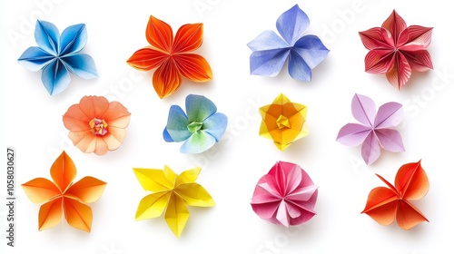 Colorful Paper Flowers: Decorative Origami Creations