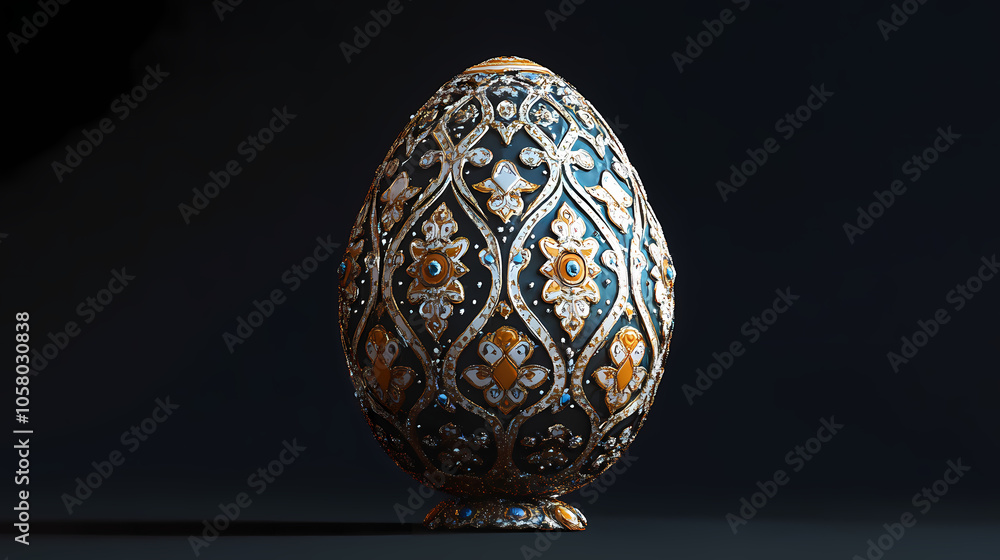Ornate egg in faberge style, generative ai. Russian Faberg Egg. Illustration Ornate egg in faberge style, generative ai. Russian Faberg Egg. Illustration