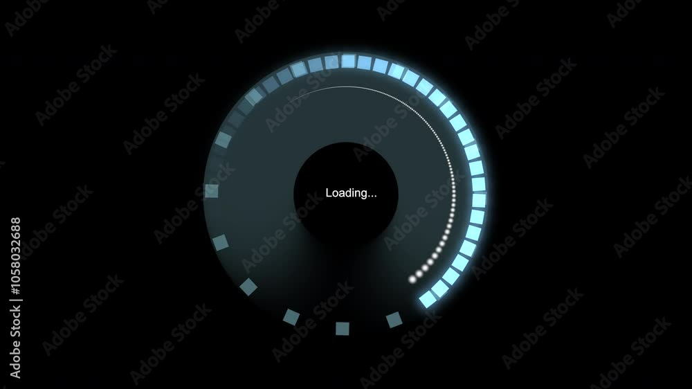 Inovative Loading Animation A modern futuristic loading animation with a circular progress ...