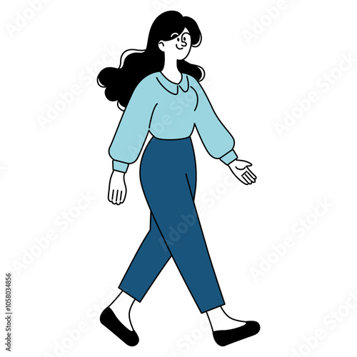 Businesswoman. Flat Vector Illustration