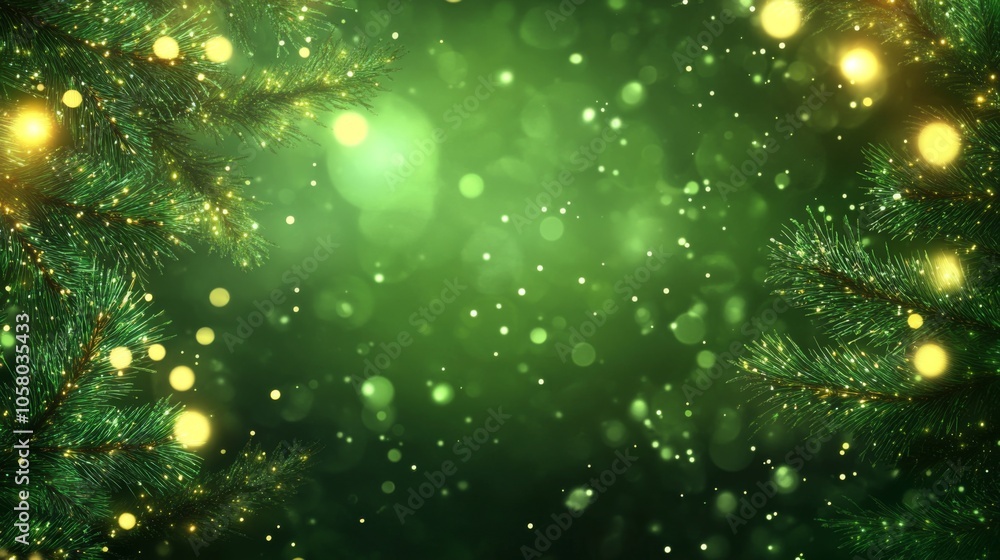 Christmas background. pine tree branch with a blurred green background, creating a serene, natural ambiance. copy spac Christmas background. pine tree branch with a blurred green background, creating a serene, natural ambiance. copy spac