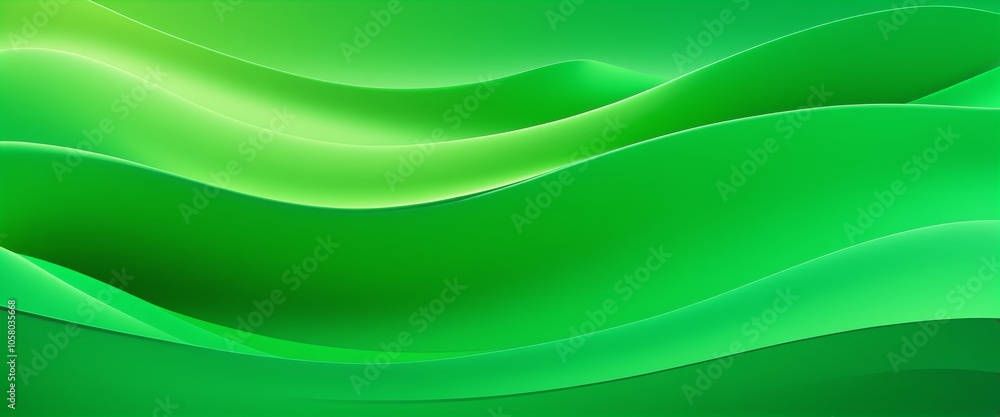 Vibrant green wave background: abstract curves and fluid design in nature-inspired serenity Vibrant green wave background: abstract curves and fluid design in nature-inspired serenity