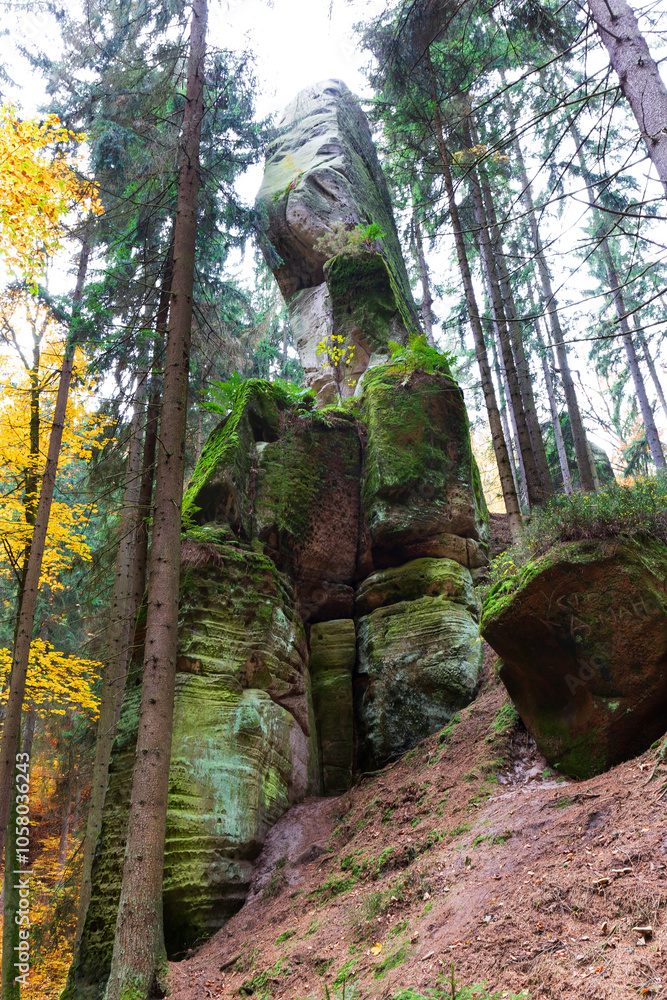 Colorful autumn Landscape in Bohemian Paradise, Czech Republic