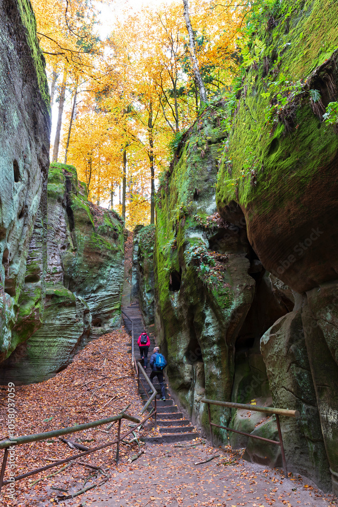 Colorful autumn Landscape in Bohemian Paradise, Czech Republic