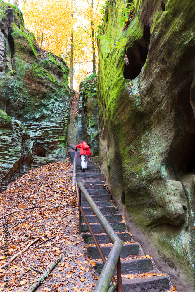 Colorful autumn Landscape in Bohemian Paradise, Czech Republic