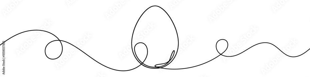 Continuous line drawing of an easter egg with a minimalist design. Vector illustration. Continuous line drawing of an easter egg with a minimalist design. Vector illustration.