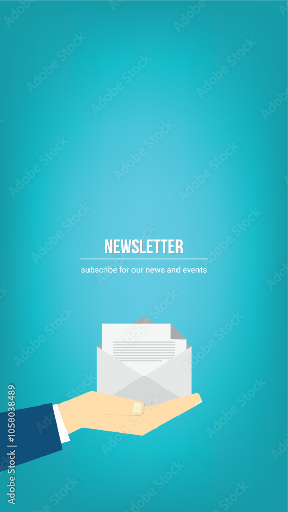 Newsletter. vector illustration of email marketing. subscription to newsletter, news, offers, promotions. a letter and envelope. subscribe, submit. send by mail. Newsletter. vector illustration of email marketing. subscription to newsletter, news, offers, promotions. a letter and envelope. subscribe, submit. send by mail.