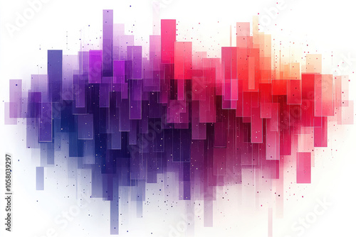 Abstract red and blue pixel art, gradient of colorful digital squares, modern data visual concept, futuristic background, tech design, innovation, graphic element, minimalist artistic theme