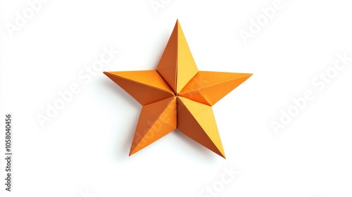 Abstract Orange Star Decoration on White Background