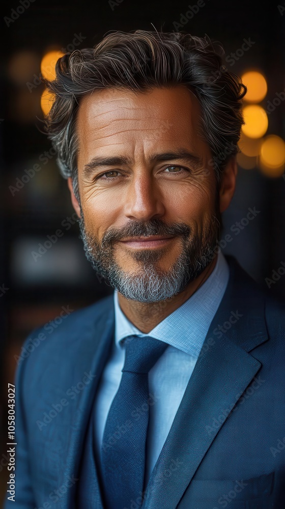 portrait of a smiling banker in his mid40s exuding confidence and professionalism against a welllit office backdrop that enhances his approachable demeanor and expertise portrait of a smiling banker in his mid40s exuding confidence and professionalism against a welllit office backdrop that enhances his approachable demeanor and expertise