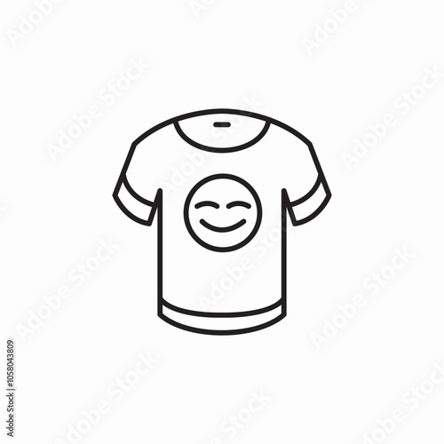 happy face t shirt icon sign vector