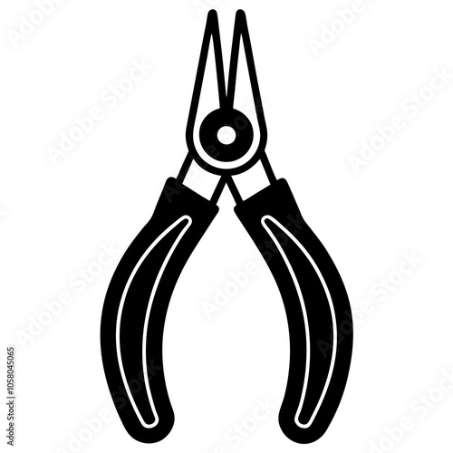 Needle Nose Pliers icon vector art illustration
