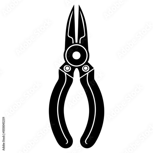 Needle Nose Pliers icon vector art illustration
