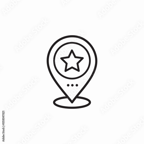 favorite star location pin icon sign vector