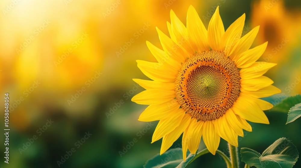 Sunflower basking in warm sunlight with a vibrant, golden backdrop, AI Sunflower basking in warm sunlight with a vibrant, golden backdrop, AI