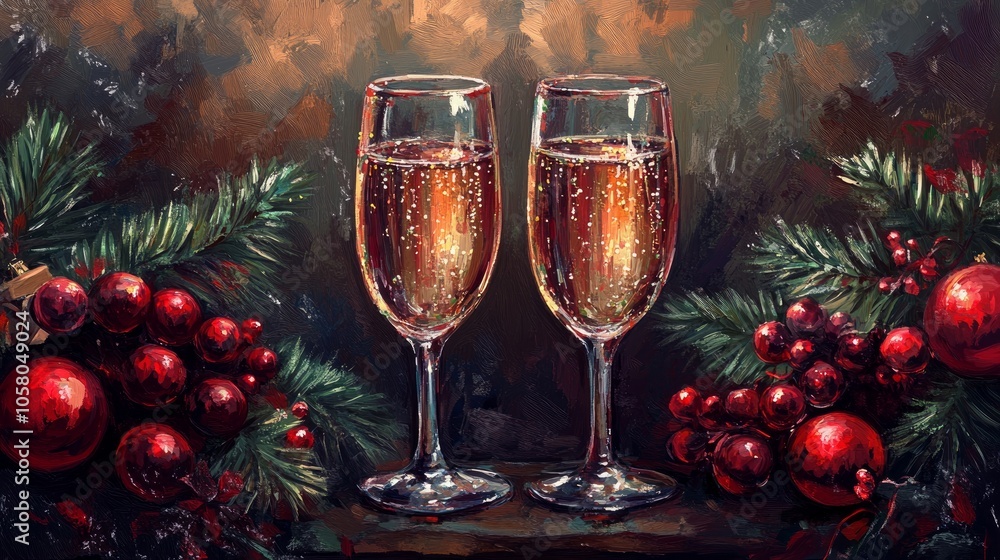 Enjoy a glass of sparkling champagne to celebrate the holidays! I hope this Christmas and New Year bring you happiness and cheer. Enjoy a glass of sparkling champagne to celebrate the holidays! I hope this Christmas and New Year bring you happiness and cheer.