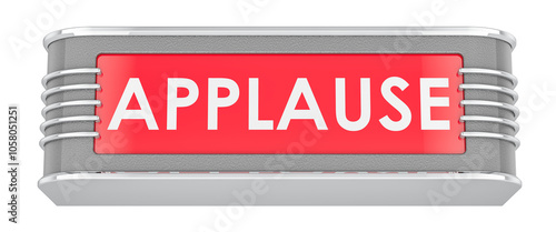 APPLAUSE Sign Lightbox, 3D rendering isolated on transparent background