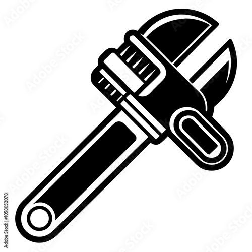 Pipe Wrench icon vector art illustration