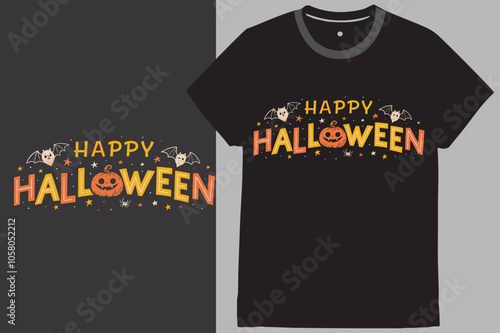 Happy Halloween typography t shirt design.