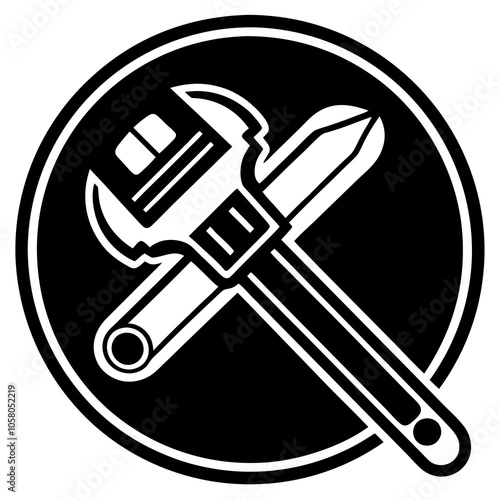 Pipe Wrench icon vector art illustration