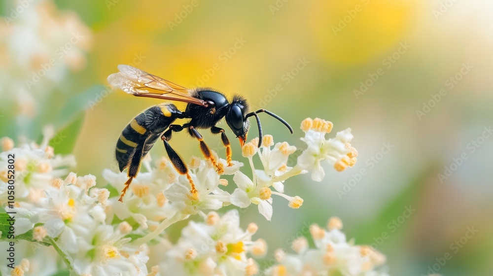 Close-up of a Wasp on a Flower