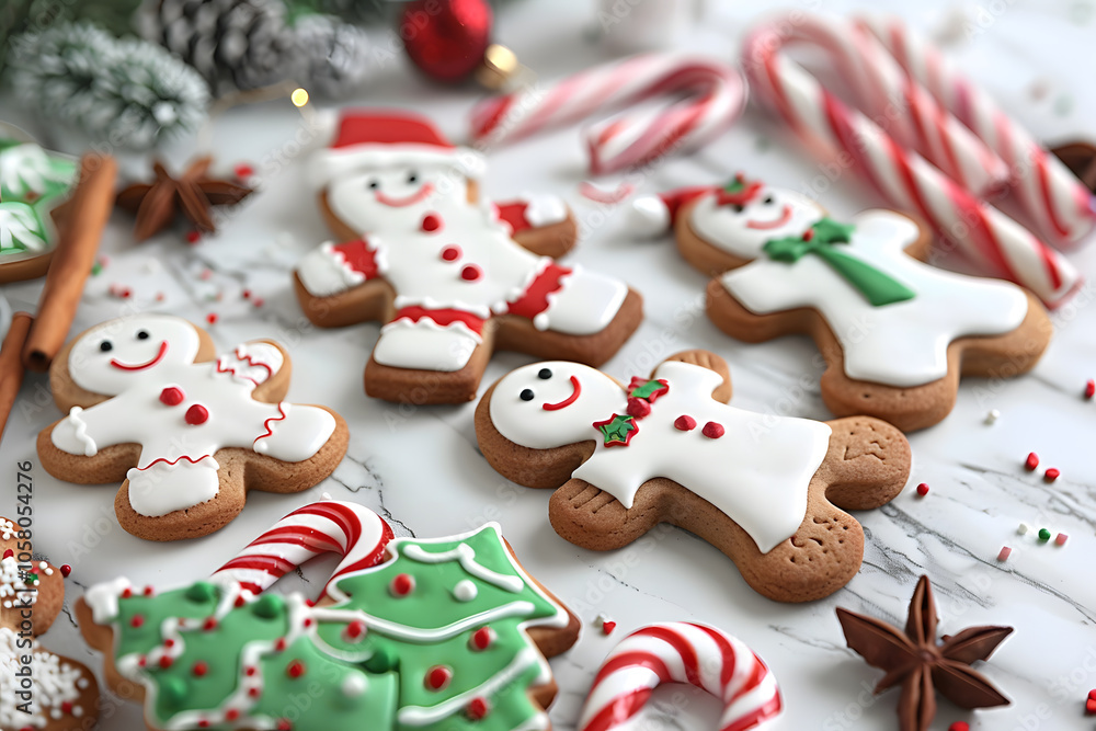Charming Christmas cookies with festive icing and holiday decor for a cozy and inviting seasonal atmosphere Charming Christmas cookies with festive icing and holiday decor for a cozy and inviting seasonal atmosphere