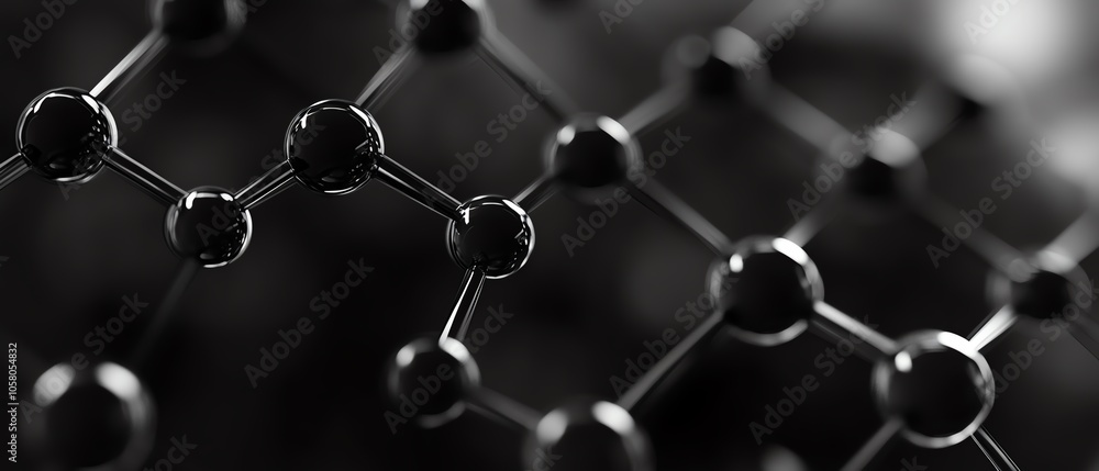 Stylized hexagonal pattern with connecting dots forming a chemical structure, creating an abstract background for medical and scientific design concepts