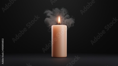 Wallpaper Mural Elegant candle with flickering flame set against a minimalist dark background Torontodigital.ca