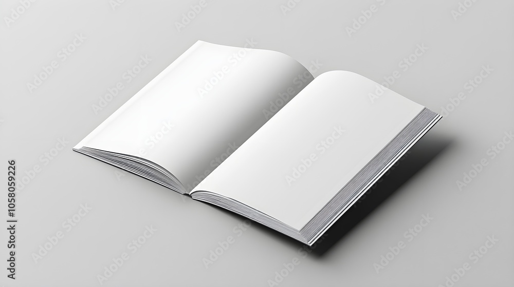 Stylish blank brochure layout, open and closed, set on a neutral grey background, perfect for showcasing design ideas and mockups from a top-down perspective Stylish blank brochure layout, open and closed, set on a neutral grey background, perfect for showcasing design ideas and mockups from a top-down perspective
