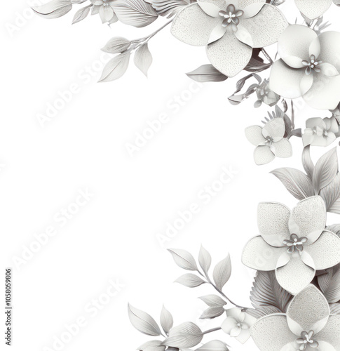 PNG Winter floral border flower white backgrounds.