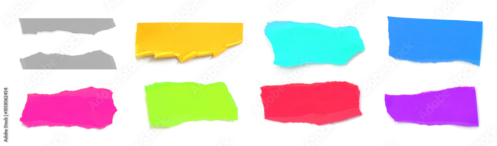 Set of ripped paper on white background. Set of ripped paper on white background.