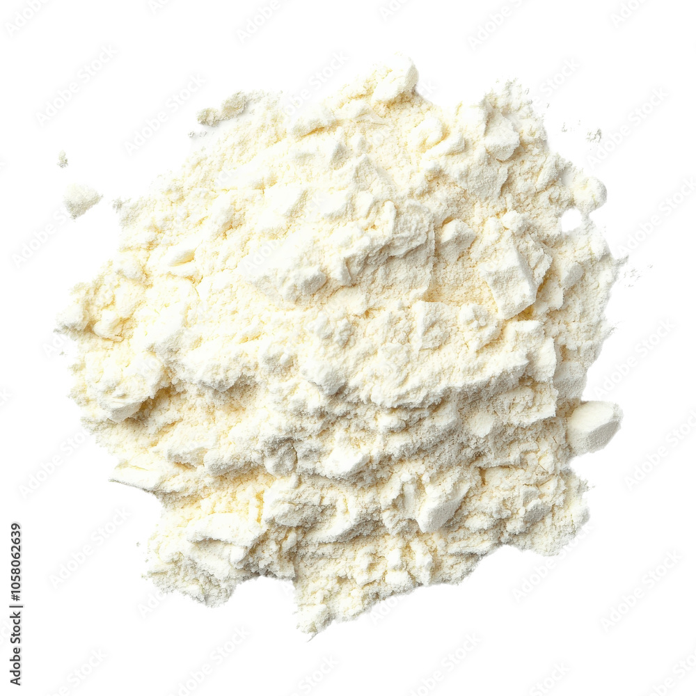 White flour pile on a white isolated background. White flour pile on a white isolated background.