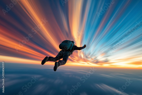 Wallpaper Mural skydiver long exposures creating the effect of movement Torontodigital.ca