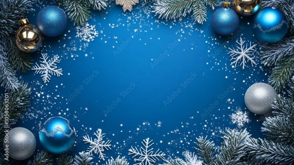 blue Christmas ornament WITH copy space in the center blue Christmas ornament WITH copy space in the center