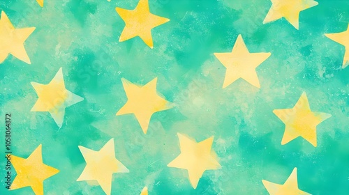 Pastel Watercolor Christmas Stars on Minimalist Background