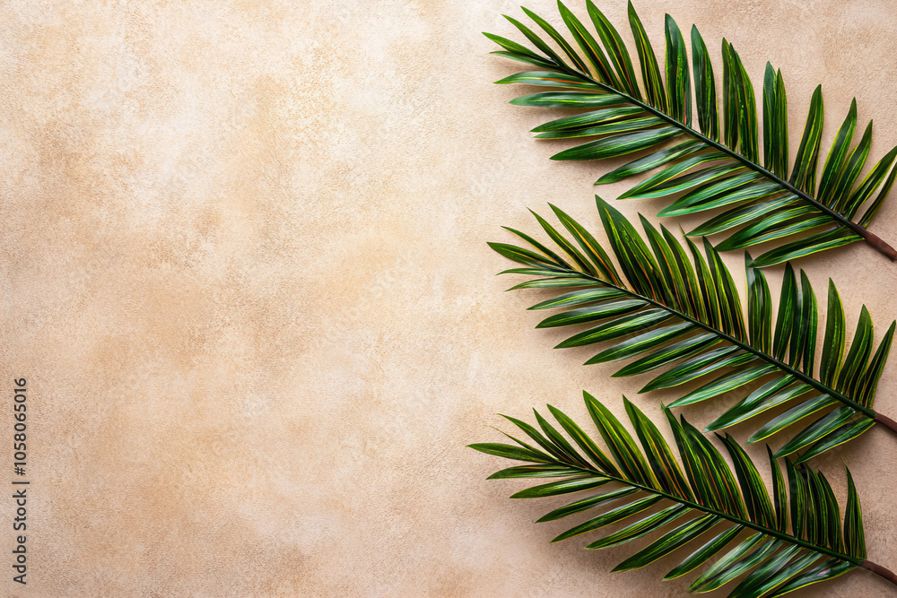 Elegant Tropical Leaves Background on Textured Surface - Perfect Botanical Design with Space for Text for Nature-Inspired Projects, Social Media Graphics, and Professional Presentations Elegant Tropical Leaves Background on Textured Surface - Perfect Botanical Design with Space for Text for Nature-Inspired Projects, Social Media Graphics, and Professional Presentations