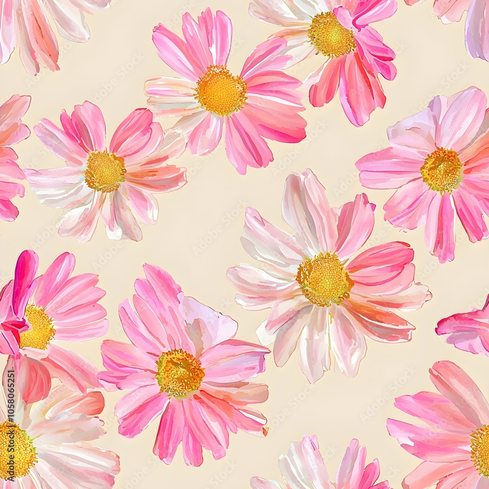 Delicate Watercolor Daisies in Soft Pastel Hues Delicate Watercolor Daisies in Soft Pastel Hues