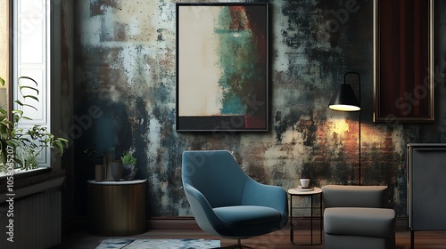 Wallpaper Mural Cozy Modern Living Room with Neutral Tones, Stylish Decor, and Elegant Architecture- generative ai Torontodigital.ca