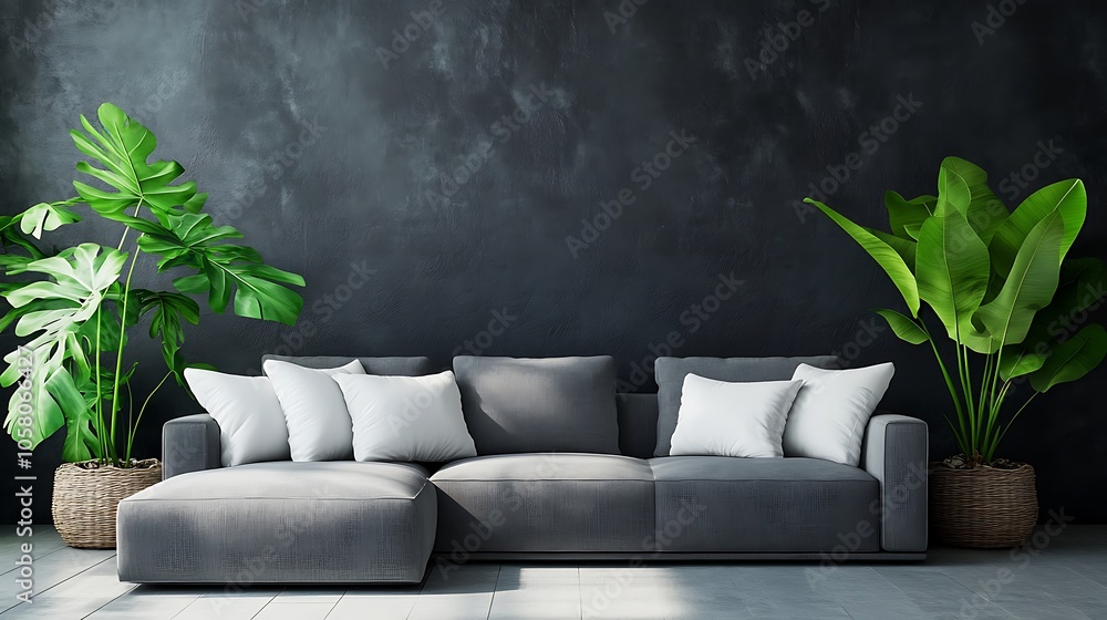 Cozy Modern Living Room with Neutral Tones, Stylish Decor, and Elegant Architecture- generative ai Cozy Modern Living Room with Neutral Tones, Stylish Decor, and Elegant Architecture- generative ai