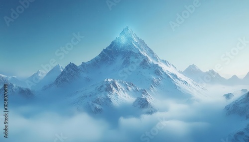 Wallpaper Mural Watching snowcapped mountains with glowing AR environmental data, serene outdoor landscape, soft natural lighting, photorealistic Torontodigital.ca