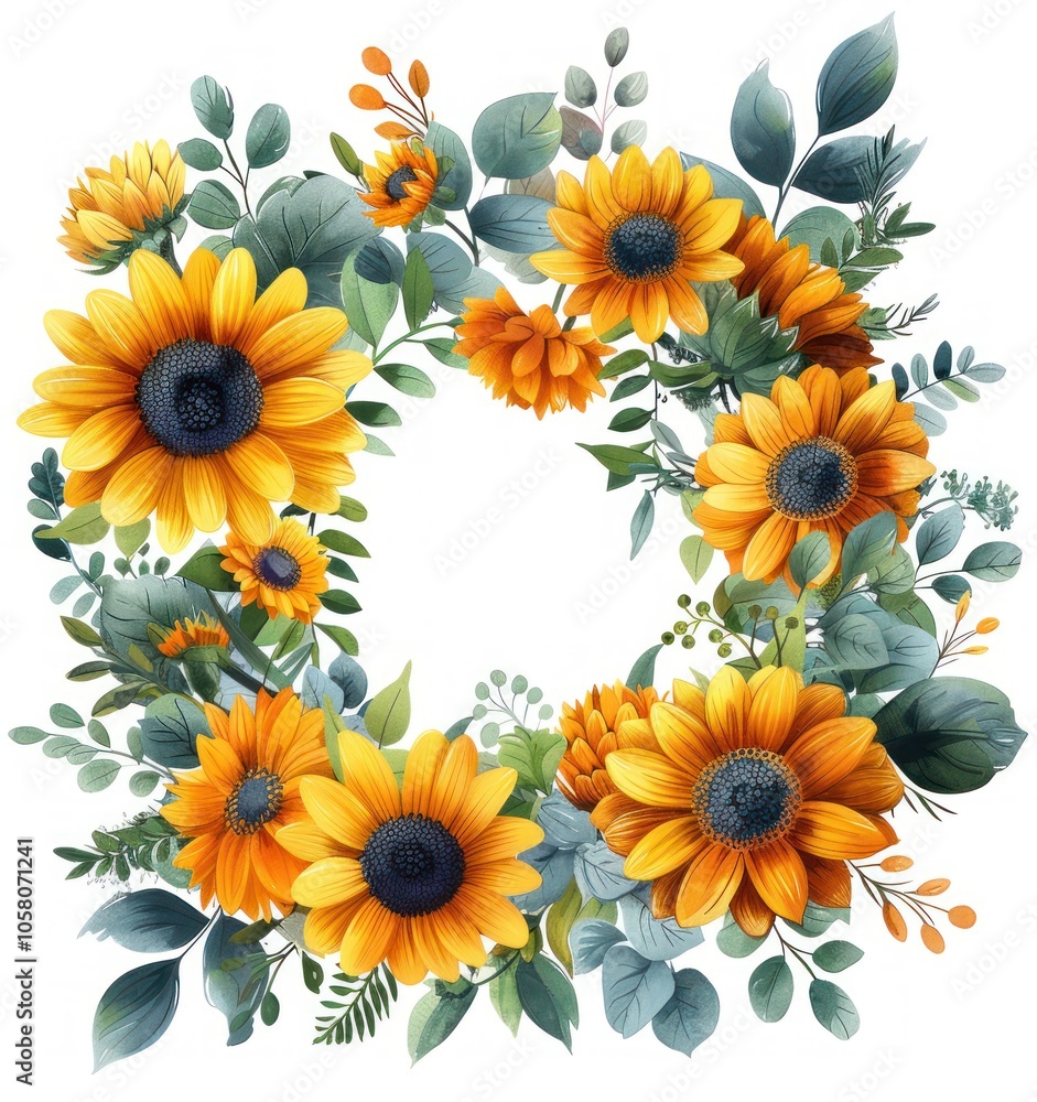Sunflowers and Greenery Wreath Sunflowers and Greenery Wreath