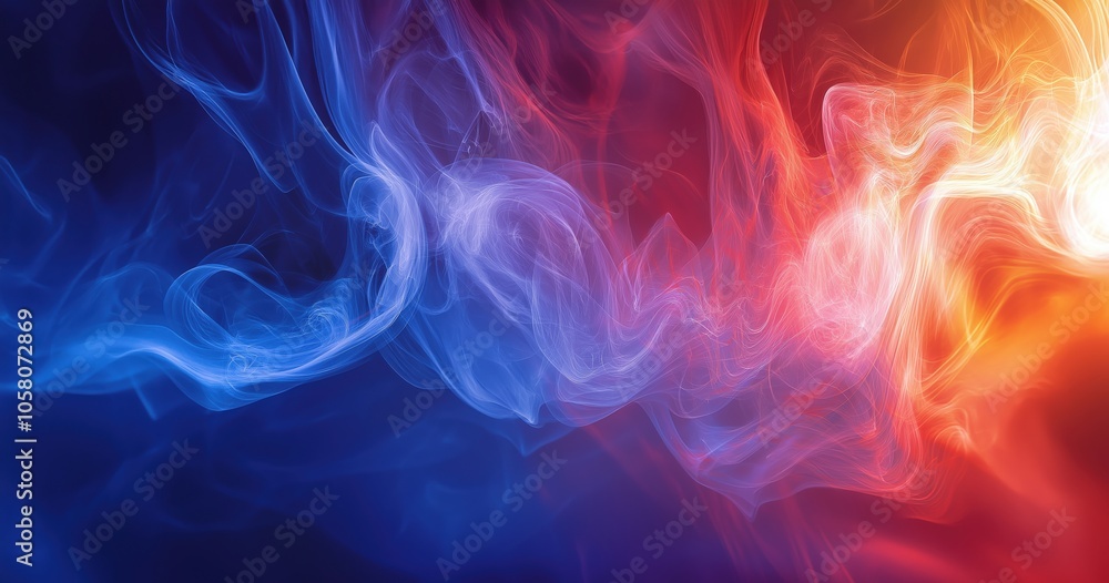 Dynamic abstract smoke art with vivid blue and red swirls creating energetic visual contrast Dynamic abstract smoke art with vivid blue and red swirls creating energetic visual contrast