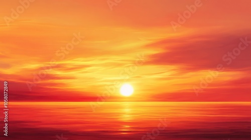 Fiery Sunset Over the Ocean