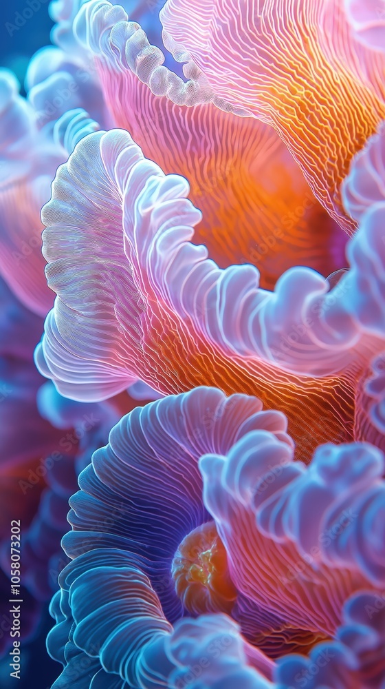 Vibrant underwater coral patterns with neon hues and intricate details Vibrant underwater coral patterns with neon hues and intricate details