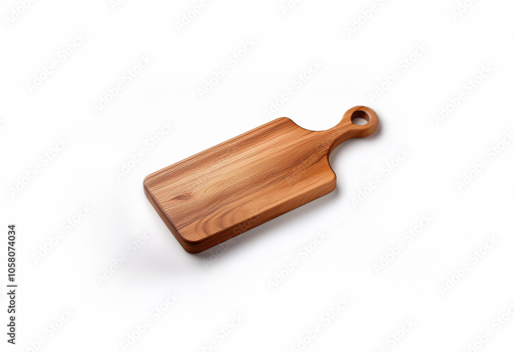 Fototapeta premium A wooden cutting board with a single loop handle.